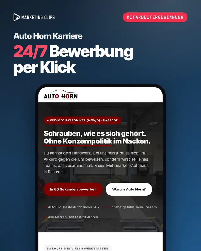 Auto Horn Karriere: Mitarbeitergewinnung für Auto Horn Rastede